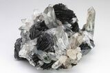 Quartz Crystals On Sparkling Bladed Hematite - Lechang Mine #226004-2